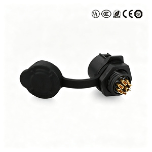 Connecteur étanche LP12 M12 7/8 broches en plastique PBT, prise d'alimentation 3A, fiche circulaire pour connexion de signal LED extérieur IP67 - Product Image 5