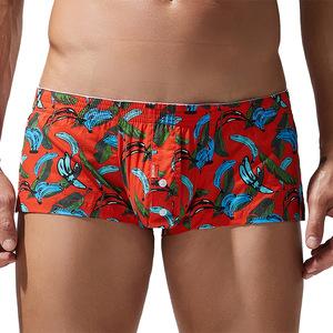 Ropa interior de <span class=keywords><strong>hombre</strong></span> de tiro medio de moda americana europea, bóxer de cintura con logotipo de punto de algodón, pantalones cortos de casa con estampado transfronterizo - Product Image 3