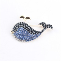 Broche élégante Baleine Bleue pour Femme, Épingle de Corsage Haut de Gamme Motif Animal Marin