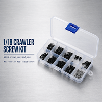 Kit de vis pour voiture RC, 206 pièces, vis, écrous et goupilles métalliques assortis, kit d'outils de réparation pour crawler 1/18, compatible avec les châssis de voitures à l'échelle 1:18