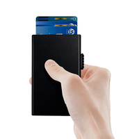 Dompet Kartu Kredit Minimalis Logam Aluminium Anti RFID Berkualitas Tinggi Multi Warna Custom Pria Wanita dengan Kancing