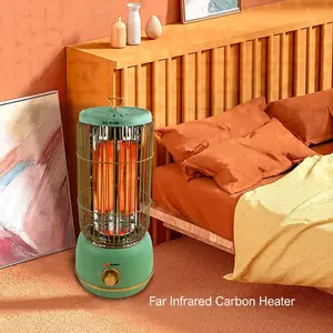 Calefacción eléctrica portátil para interiores, calentador de habitación de carbono por infrarrojos lejanos de calentamiento rápido para el hogar en invierno