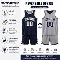 Jersey Basket Reversibel RTS Seragam Tim Kustom Bernapas Cepat Kering Pakaian Olahraga Santai Dengan Cetak Nomor Pengiriman Cepat