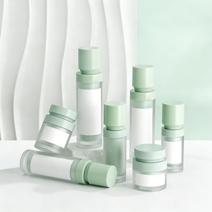 Flacons cosmétiques vides rechargeables en PETG givré <span class=keywords><strong>vert</strong></span> menthe de 30 ml, 50 ml, 120 ml, contenants pour sérum, lotion, crème, soins de la peau avec pompe - Product Image 1