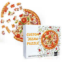 Individuelles Lebensmittel-Puzzle für Restaurants Maßgeschneidertes 200 500 Teile Unregelmäßiges Pizza-Burger-Puzzle Druck nach Ihrem Design