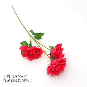 ชุดดอกกุหลาบประดิษฐ์แบบจำลอง สำหรับตกแต่งงานแต่งงานและบ้าน ทำจากพลาสติกและผ้าไหม คุณภาพสูง - Product Image 5