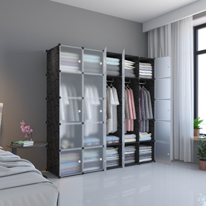 <span class=keywords><strong>Armadio</strong></span> in Plastica Regolabile <span class=keywords><strong>Salvaspazio</strong></span> Economico e Moderno con Ripiani per Organizzazione di Camera da Letto e Cucina in Appartamento - Product Image 5