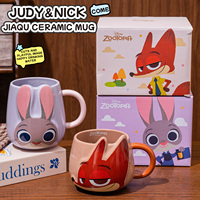 Vaisselle en céramique Disney Zootopia, tasses à café mignonnes avec poignée, tasses à lait pour la maison, le bureau et les cadeaux