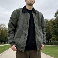 Blouson bomber rétro style américain à col montant, veste décontractée en toile vintage