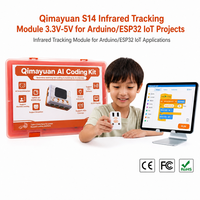 Kit de Robot Programable QMY S14 para Codificación Gráfica con Scratch y Python, Bloques de Construcción DIY, Sensor de Seguimiento IR para el Aula