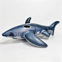 Bestseller transfrontalier : Tapis flottant gonflable en PVC en forme de requin réaliste, pour l'été et les jeux aquatiques