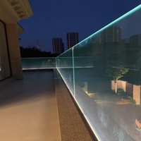 Systèmes de garde-corps en verre à canal en U en aluminium modulaire, balustrades de couloir encastrées au sol, mains courantes