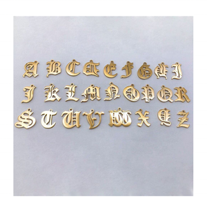 Moyamiya - Dije de <span class=keywords><strong>Letra</strong></span> Inicial del Alfabeto en Estilo Gótico Vintage, Chapado en Oro de 18K, Acero Inoxidable, <span class=keywords><strong>Letra</strong></span> Inglesa de la A a la Z, para Fabricación de Joyería DIY - Product Image 2