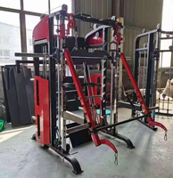 Máquina Smith Comercial Todo en Uno, Entrenador Funcional, Power Rack, Equipo Multigimnasio con Sistema de Poleas de Doble Cable