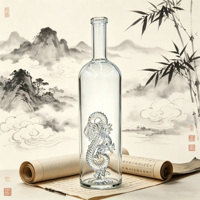 Bouteille en verre transparente de 500 ml et 750 ml au design unique, de qualité supérieure et très prisée, pour le stockage personnalisé du rhum, des spiritueux, du gin et de la vodka – Direct Usine