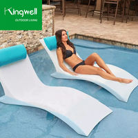 Chaise longue extérieure en plastique moderne pour hôtels plages piscines cours villas-vente directe d'usine en piscine