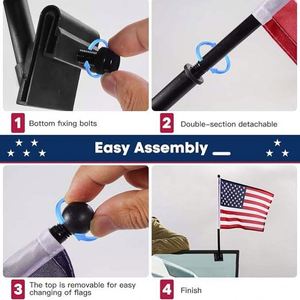 Bandera Personalizada de Poliéster de 3x5 pies con Impresión Digital a Doble Cara para Automóviles, con Asta de Aluminio para Exhibición Automotriz, Bandera Nacional - Product Image 3