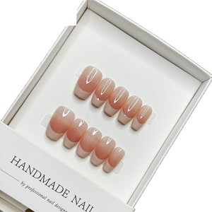TSZS 10 pièces <span class=keywords><strong>Faux</strong></span> <span class=keywords><strong>ongles</strong></span> à presser style français, bord rouge bordeaux, effet œil de chat, patch macaron détachable, pour femmes et filles - Product Image 5