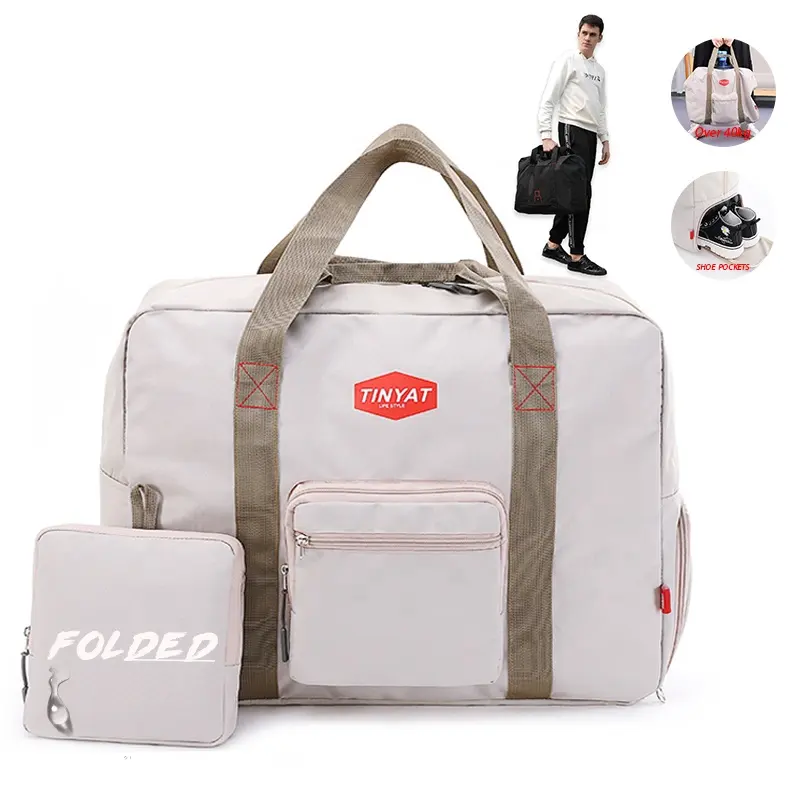 Bags And Luggages Custom Waterproof Nylon On Sale Design Luxury Foldable Gym Luggage Duffle Travel Bag With Storage For Ladies And Men