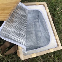 Panier rond fait main de haute qualité avec fermeture à glissière et refroidisseur à l'intérieur cadeau promotionnel WCB001 panier isotherme pique-nique en osier écossais