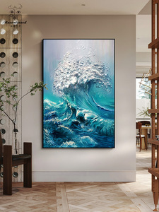 Pintado a mano moderno Villa <span class=keywords><strong>Toscana</strong></span> arte playa jardín paisaje mediterráneo pinturas al óleo - Product Image 4