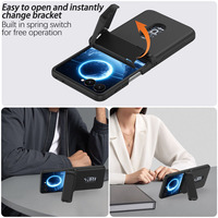 Étui pliable portable pour Samsung Galaxy Z Flip 8 7, avec fente pour carte intégrée, charnière à ressort, support caché, protection intégrale antichoc