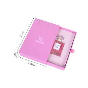 Boîte cadeau rigide pour parfum personnalisé avec tiroir coulissant, insert en mousse et ruban, emballage en carton de luxe - Product Image 6