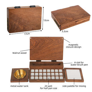 لوحة ألوان مائية خشبية من SINOART بـ 24 حفرة، لوحة فنان خشبية متعددة الوظائف للسفر - Product Image 2