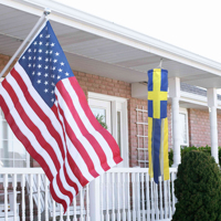 Drapeau tubulaire imprimé personnalisé de 100 cm, style suédois, pour décoration extérieure suspendue