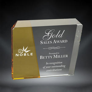 Cristal personalizable Premio de diseño a medida personalizable Trofeo de cristal <span class=keywords><strong>Eclipse</strong></span> GreyStone con acentos de colores - Product Image 4