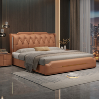 Lit de rangement moderne et luxueux JUNYUHAO, revêtement en tissu haut de gamme, mousse haute densité, cadre en pin certifié E0, taille Queen/King