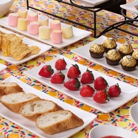 Assiettes rectangulaires jetables pour salades et plats froids, en mélamine A5 biodégradable, compatibles micro-ondes et étanches