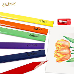 Xin Bowen Vật Liệu Nghệ Thuật 6 Màu Bút Chì + Bút Chì Mài Pet Hộp Không Độc Hại Bao Bì Bút Chì Bộ - Product Image 5