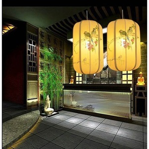 Lámpara de Techo Estilo Chino Moderno, Forma Larga, Pintada a Mano, con Luz LED, en Amarillo/Rojo/Beige, para Casa de Té/Hotel - Product Image 4