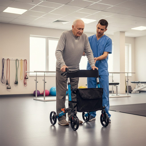 Легкий алюминиевый роллатор Relaxsmith с сиденьем и сумкой для хранения, для пожилых людей, с удобными ручками, для поддержания мобильности - Product Image 6