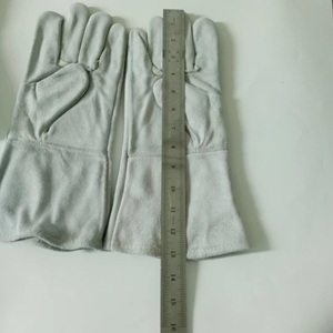 Chịu nhiệt công nghiệp tay an toàn làm việc dài đầy đủ lót bò da arc trắng hàn thợ hàn găng tay - Product Image 6