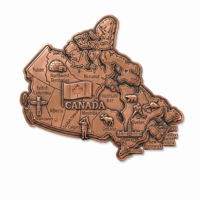 Imán de Refrigerador con Mapa de Canadá, Diseño 3D en Relieve, Impresión UV, Recuerdo Antiguo y Moderno, Regalo de Viaje