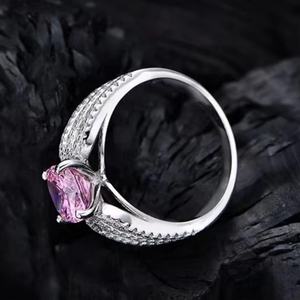 OEM Chunky Plata 925 perak murni pria Amethyst cincin Zircon janji Hip Hop besar wanita pertunangan pernikahan halus cincin zamrud - Product Image 4