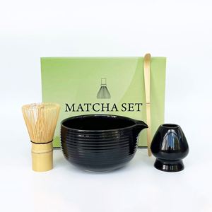 Juego de Té Matcha de 4 Piezas al por Mayor: Herramientas de Cerámica, Soporte para Batidor de Matcha y Cuenco, Kit de Bambú Chasen para Amantes del Té - Product Image 2