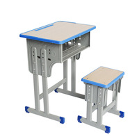 Ensemble bureau et chaise d'école robuste, réglable en hauteur, pour salle de classe, table d'étude moderne pour étudiants