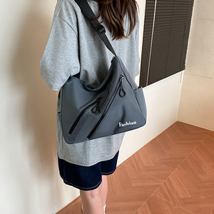 Crossbody Bag Horizontal Square Double Zipper Large Capacity Durable Nylon Women's Messenger Bag Everyday Outfits - Product Image 4