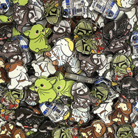Perles Star Wars version Q gaufrées double face à trou traversant, accessoires pour bijoux faits main DIY, matériaux pour pendentifs stylo perlés, vente en gros
