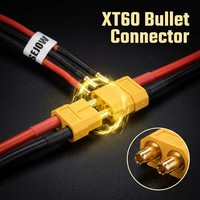 Connecteur SEJOW XT60 Bullet Mâle-Femelle Plaqué Or 60A Câble Silicone 12AWG pour Batterie LiPo Drone FPV OEM