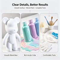 Peintures Fluides DIY Personnalisées pour Ours Artcraft en Gros pour Enfants, 23 cm de Haut, Surface Givrée, DIY