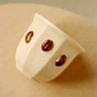 Tasse à café en céramique créative de 180 ml, design de grains de café, pour le bureau, le café, spéciale pour le café, le thé, cadeau