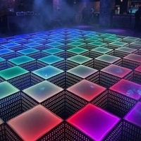Pista de Baile LED de Vidrio Templado RGB 3D DMX512 para Fiestas en Almacenes, Comercial, Alta Calidad, 50x50cm, IP65, 1 Juego