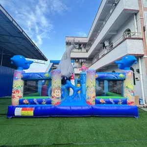 สไลด์น้ําปราสาท Bouncy ที่นอนปราสาทพอง เตียงปราสาทพอง