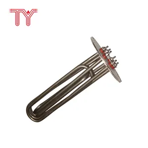 High Temperature Flange Style Heater Element Flanged Immersion Heater With Thermostat