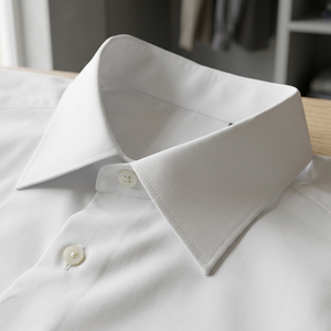 Chemise habillée blanche en satin anti-plis respirante pour homme, col rabattu, simple boutonnage, 100 % coton, idéale pour le bureau au printemps - Product Image 3