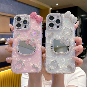 Coque de téléphone miroir diamantée brillante antichoc pour iPhone 17, 16, 15 (tous modèles), 14, 13, 12 – Étui à motif <span class=keywords><strong>dessin</strong></span> <span class=keywords><strong>animé</strong></span> - Product Image 3